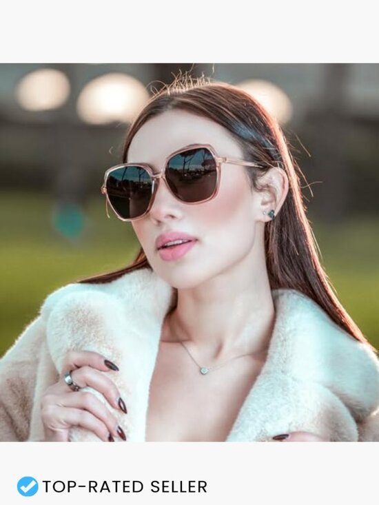 Vintage Oversized Square Sunglasses UV400 Protection Polarized Ladies Shades main image 7